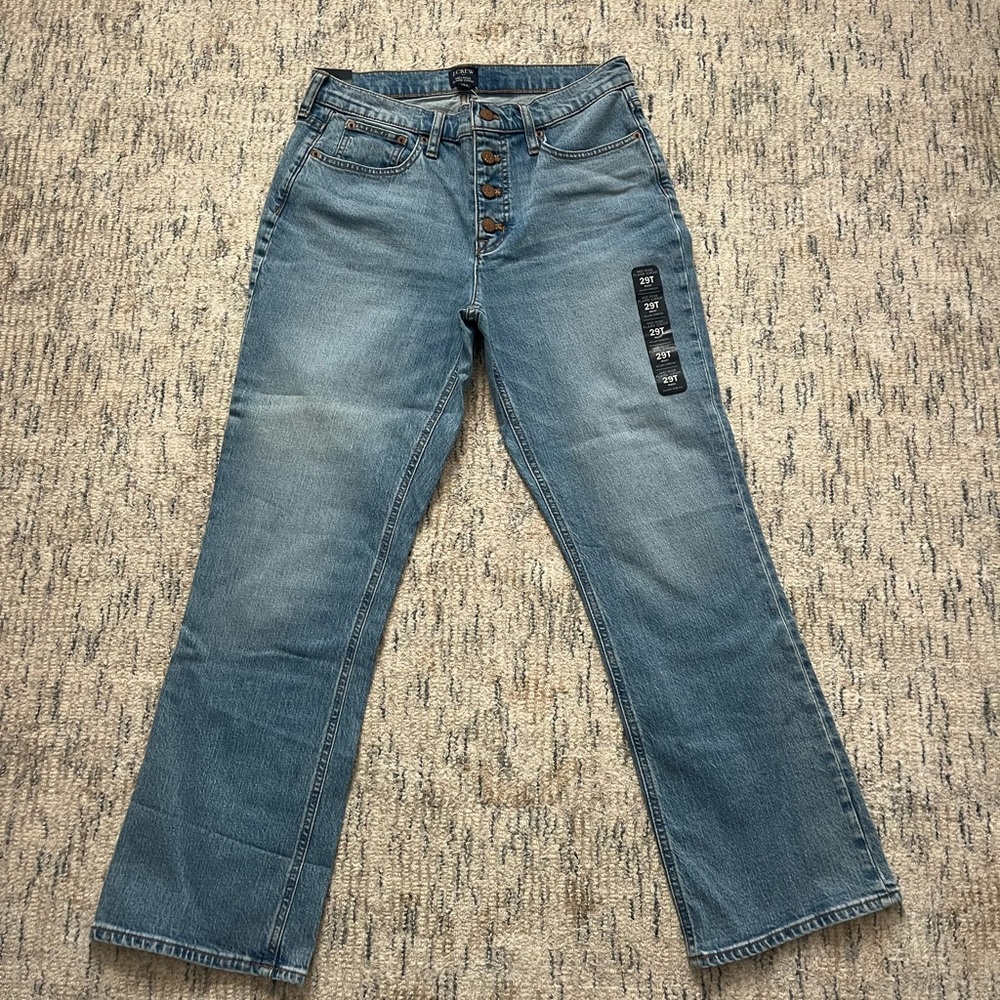 NWT JCrew BO743 Tall Mid Rise Flare Crop Jean